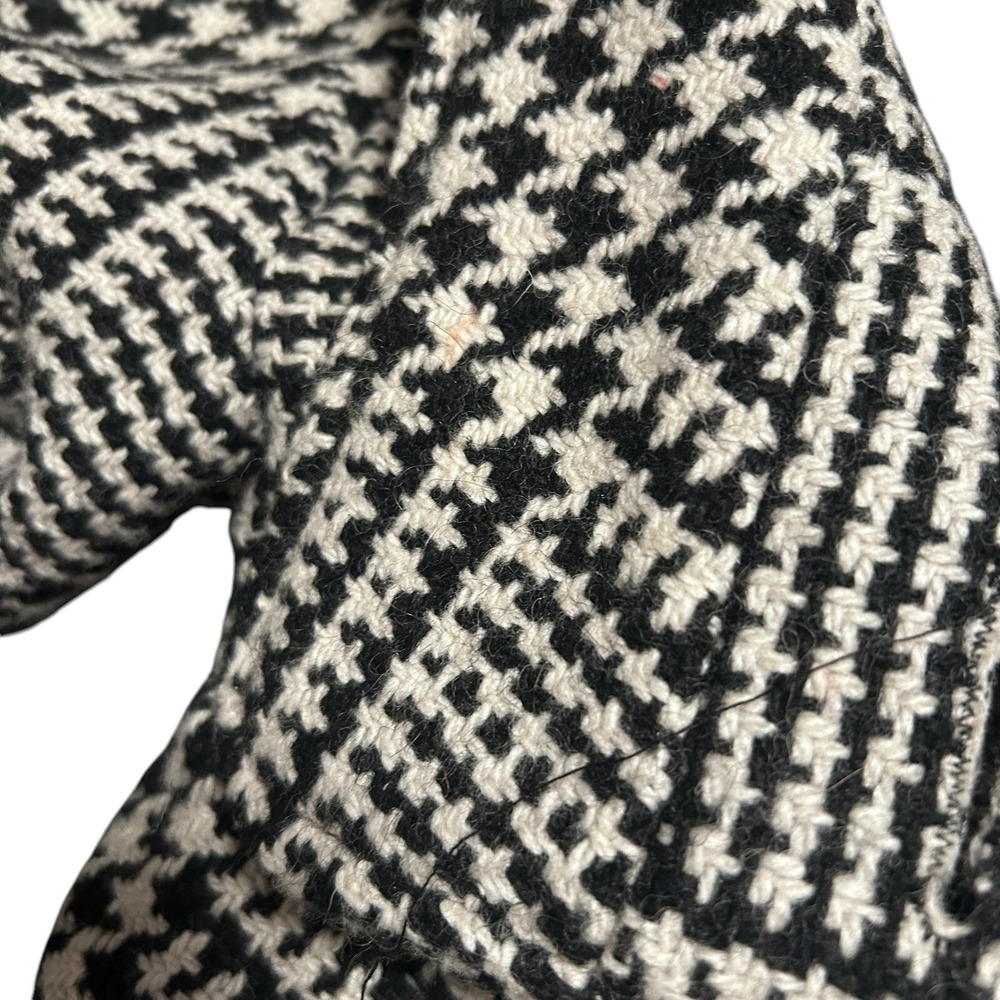 Nick &‎ Mo Black White Houndstooth Peacoat Jacket Women's Medium Double Breasted - Picture 8 of 16